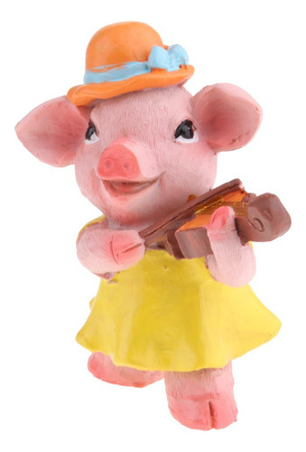 4x Cute Mini Pig Toy Figures Kit Fairy Garden Terrario Prop