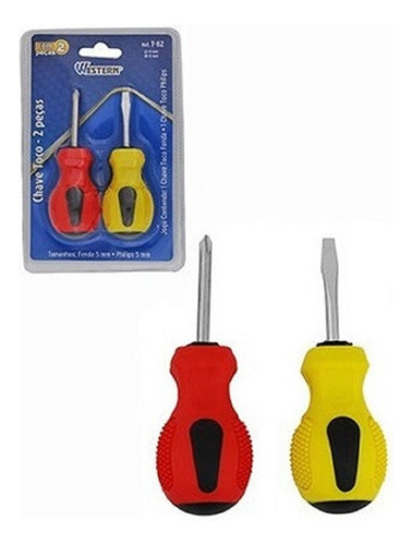 Jogo De Chave Toco 2 Peças Ponta Fenda Ponta Philips 5mm Aço