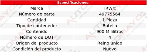 Líquido De Frenos Dot 4 900 Ml Trw