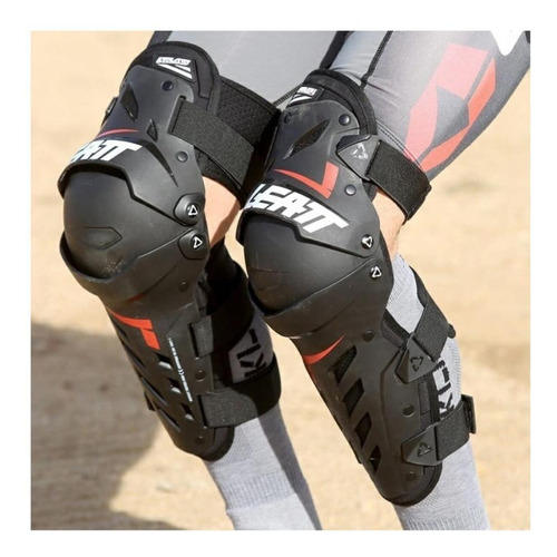 Rodillera Leatt Dual Axis Motocross Enduro Trail, color negro, talla G/GG