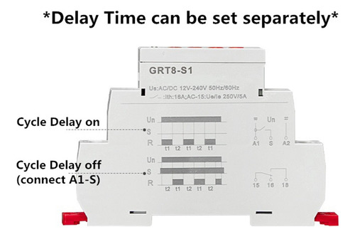 Relé Temporizador De Ciclo Assimétrico Geya Grt8-s Spdt 16a