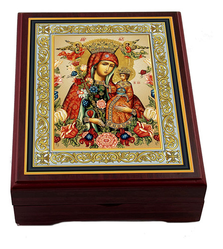 Needzo Rosario - Caja De Iconos De Virgen María, Caja Con .