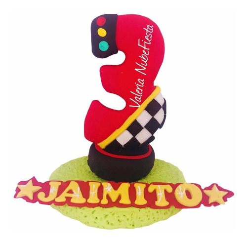 Cake Topper Tipo Cars Mcqueen Vela Pasta Francesa