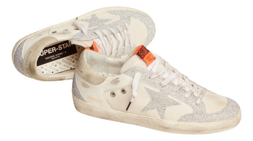 Tennis Golden Goose Super-star Con Microcristales Plateados