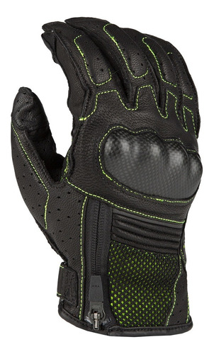 Guantes Moto Klim Induction Cuero Negro Hi-vis Bamp 