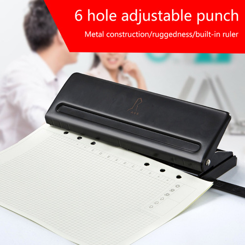 Perfurador De 6 Furos Metal Student Diy Loose Leaf Hole Punc