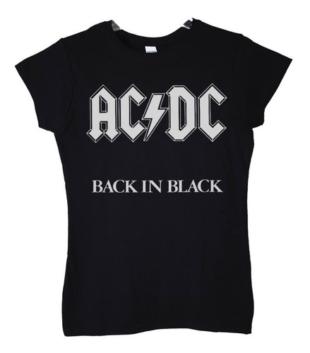 Polera Mujer Acdc Back In Black Rock Abominatron