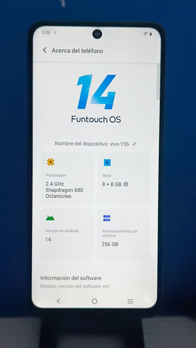Vivo Y 36 5g 2150 Liberado Para Cualquier Compañía Funcionando Correctamente 0 Detalles A (Usado)