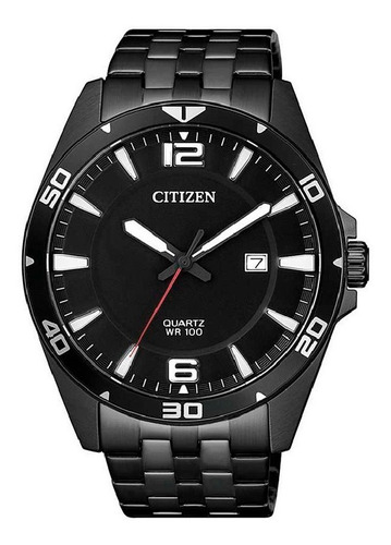 Citizen Quartz All Black Bi5055-51e Color de la correa Negro Color del bisel Negro Color del fondo Negro