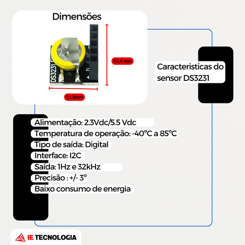 Real Time Clock Rtc Ds3231 P/ Raspberry Pi Relógio Arduino