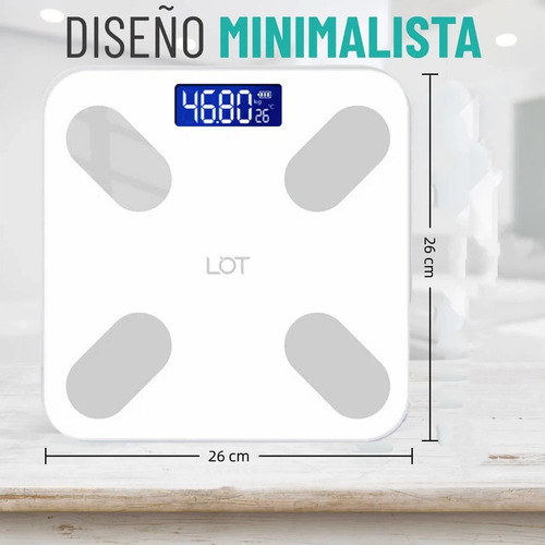 Balanza Pesa Digital Inteligente Bluetooth Smart App Blanco