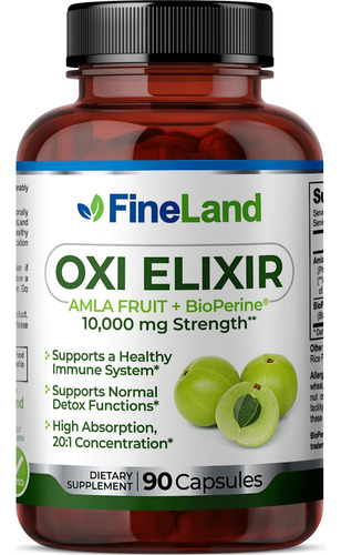 90cap Oxi Elixir Fruta Amla Extracto Concentrado 20:1 Sabor Sin Sabor