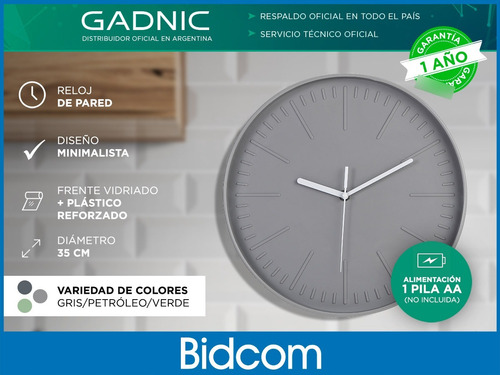 Imagen 2 de 8 de Reloj De Pared Moderno Minimalista Grande Clásico Gadnic