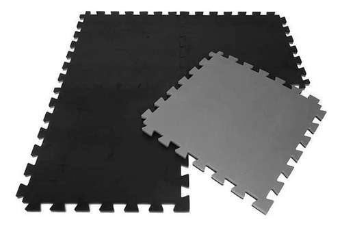 Kit 10 Tapetes Tatame 1x1 20mm Bicolor-preto E Cinza