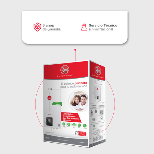 Calentador Agua Rheem Instantáneo Tf 14 L/min Gas Natural