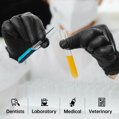 Guantes De Nitrilo Para Exámenes Supmedic Medical, Negros, 3
