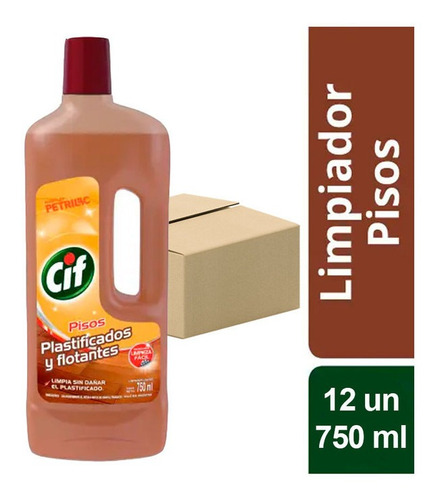 Pack X 12 Un Cif  Pisos Plastificados Flotantes 750 Ml