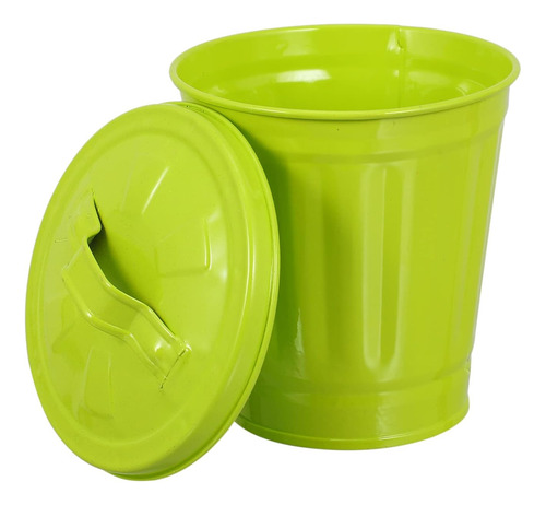 1 Pc Creativo Cubo De Basura De Mesa Con Tapa Pequeño Conte