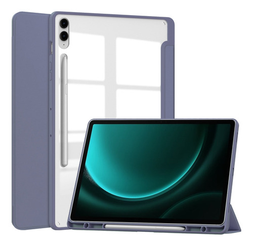 Funda Con 3 Pliegues Color Lavanda Para Galaxy Tab S9 Fe [u]