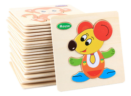 112 Rompecabezas Figura Surtidos,madera,para Niños Pequeños