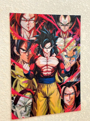 Dragon Ball Póster 3d Lenticular Goku Triple Transformación