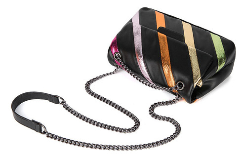 Bolso De Hombro Kurt Geiger Rainbow Color Clash Chain