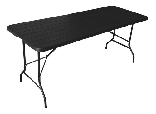 Mesa Portafolio Plegable 180cm Tipo Madera Plastico Jardin Color Negro