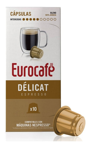 Capsulas Eurocafé Delicat - Compatibles Nespresso 10 U