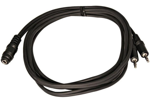 Cable Adaptador De Audio 3,5mm Hembra A 2 Macho | Negro