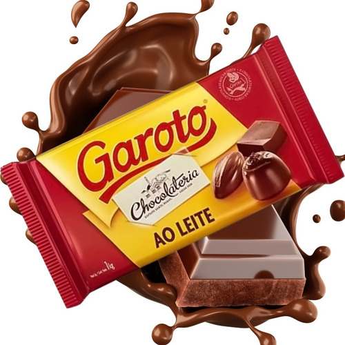 Barra Chocolate Garoto 1kg Ao Leite Para Pascoa Derreter