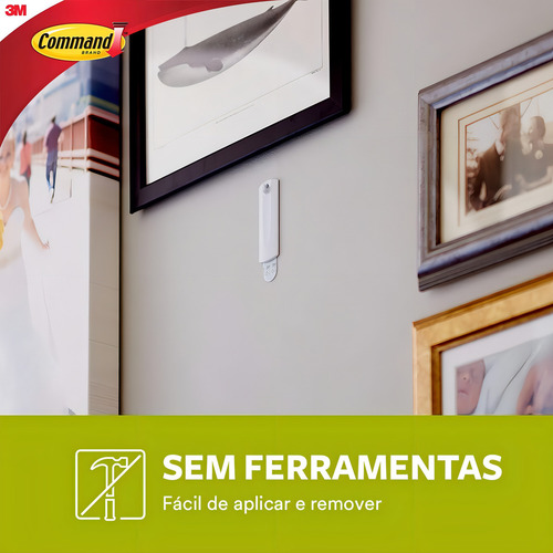 Gancho Suporte Adesivo Removível Pendurar Quadros Command 3m Até 2,3kg