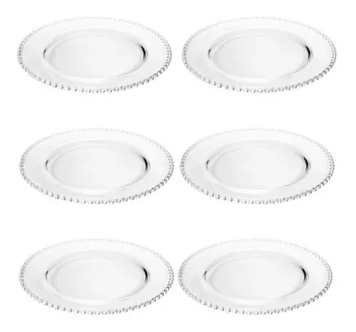 comprar Jogo Com 6 Pratos Sobremesa Pearl Cristal Wolff Ambar 27664
