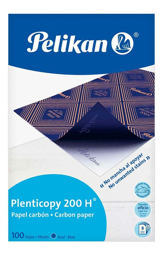 Papel Carbonico Pelikan Plenticopy  Azul X 100 Hs 21x33 Cm