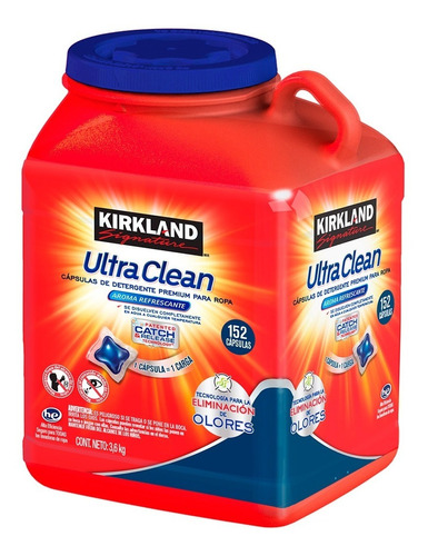 Capsulas Detergente Kirkland Pods 152 Cápsulas Ultra Clean