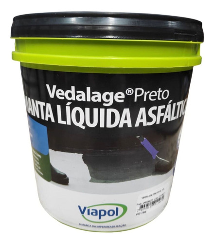 Viaflex Manta Liquida Asfaltica Preto 3.6l Vedalage - Viapol