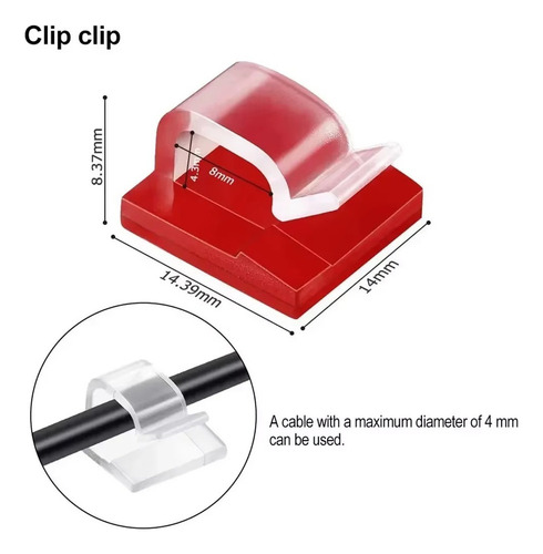B Clips Transparentes Para Cables, Gestión De Cables,