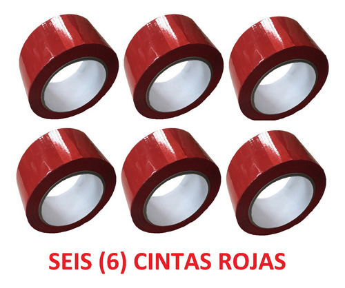 Cinta Roja Adhesiva X 6 Unidades