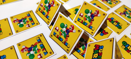 Stickers Super Mario Bros Cierre Bolsita Personalizados X35u