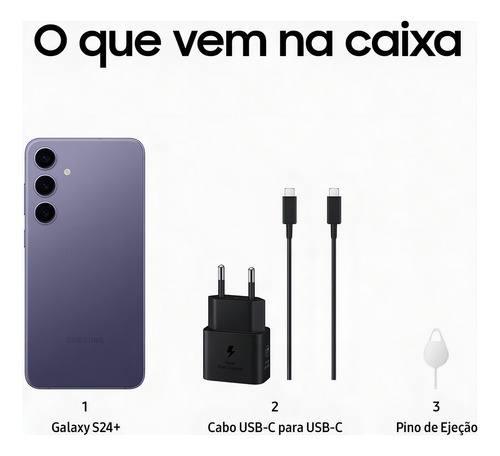 Samsung Galaxy S24 Plus (Dual eSIM) 5G 256 GB violeta 12 GB RAM - Bom (Recondicionado)