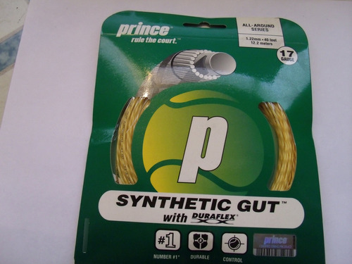 Prince Synthetic Gut Duraflex Blanco Cuerda Para Raqueta