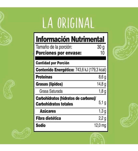 Crema De Cacahuate Natural- La Original, 300gr