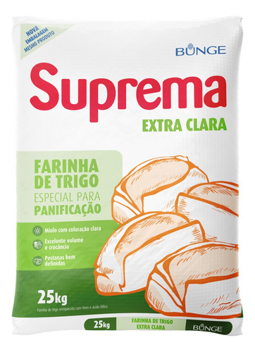 Farinha de Trigo para Panificação Extra Clara Suprema Saco 25kg
