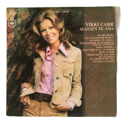 Vicky Carr Alguien Te Ama Disco Lp Fonograma Cbs 1976 33 Rpm