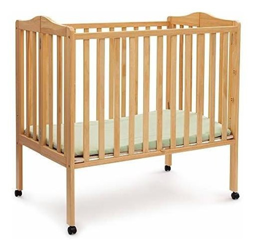 Delta Children Plegable Mini Cuna Portátil Con Colchón, Natu