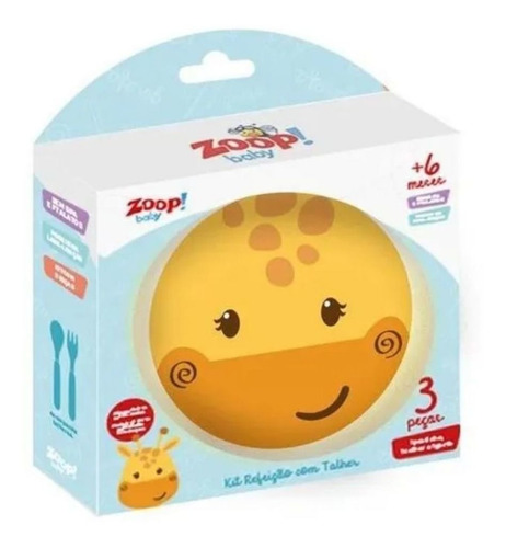 Imagem 3 de 6 de Kit Refeicao Zoop Bowl Zp00804 Girafa 3pcs
