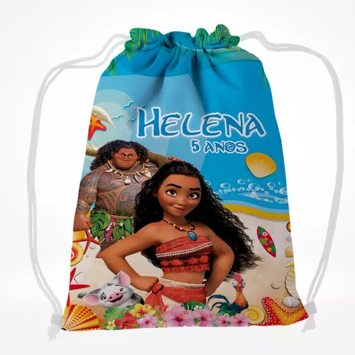 10 Mochilas Bolsa Personalizada Tecido Moana