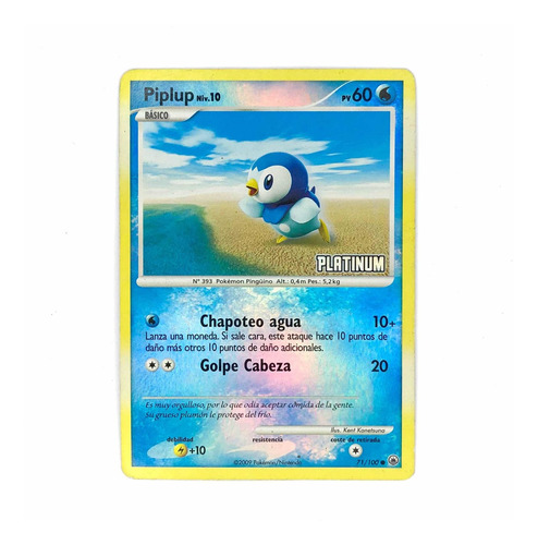 Piplup 71/100 Holo - Carta Original Pokémon Burgerking Promo