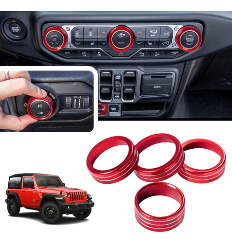 Jkcover Fundas De Anillo Para Pomos Compatibles Con Jeep Wr.