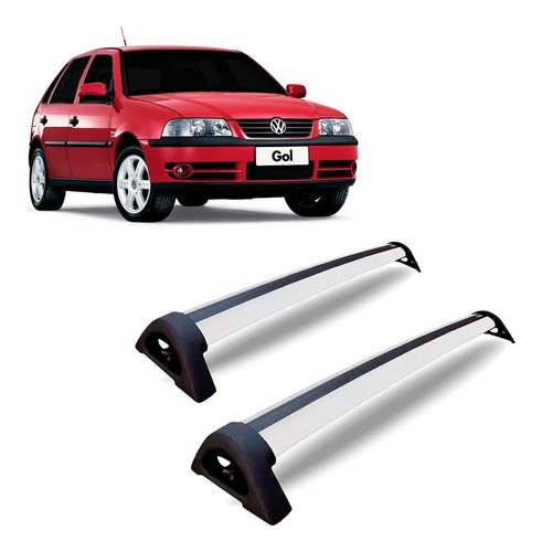 Rack De Teto Volkswagen Gol G3 G4 Prata Em Aluminio