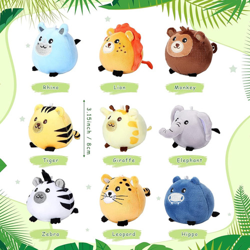Skylety 9 Pcs Mini Plush Farm Animales De Peluche Animales D